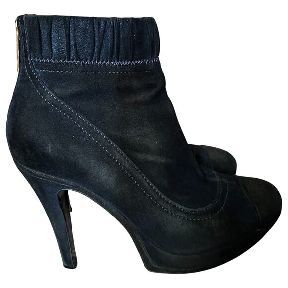 Chanel Blue Suede Ankle Boots, US7/IT 37 - Picture 1 of 16